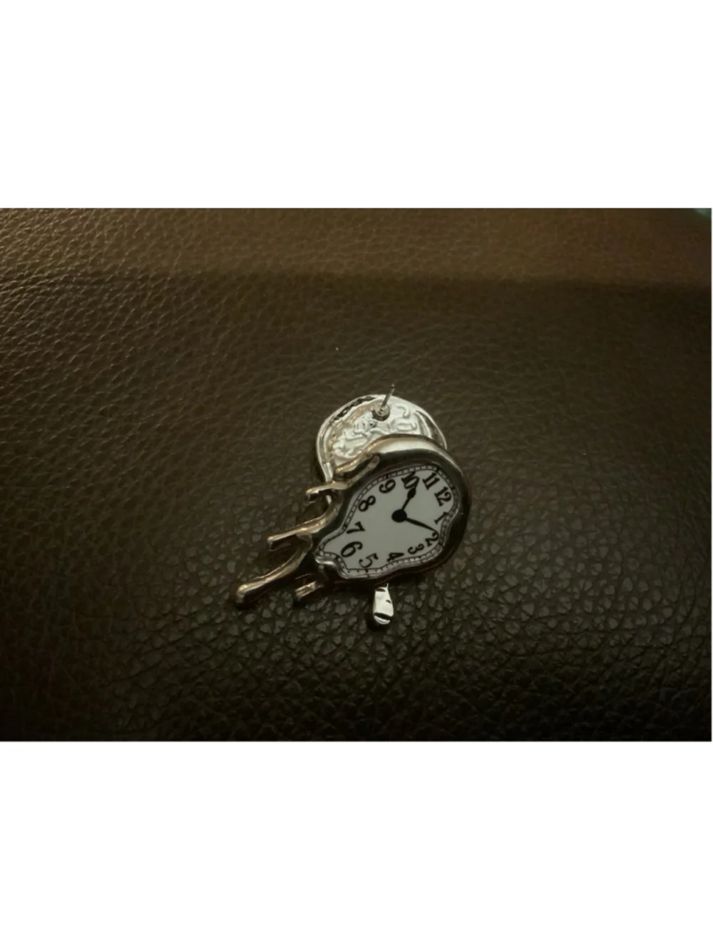 Museum Salvador Dali Melting Clock Silver Earrings Surreal Antique Schiaparelli
